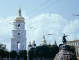 Киев. Софийский собор и памятник Богдану Хмельницкому