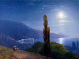 Кроме того, на торги будет выставлена еще одна картина Айвазовского - "Лунная ночь в Крыму" 1859 года, оцененная экспертами в 400-600 тысяч фунтов