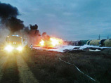 В Краснодарском крае с рельсов сошли 12 вагонов с нефтепродуктами, шесть из них загорелись