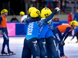 Россияне впервые в истории выиграли эстафету чемпионата Европы по шорт-треку Россияне впервые в истории выиграли эстафету чемпионата Европы по шорт-треку