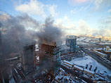 Утром в пятницу, 25 января, в одном из строящихся небоскребов комплекса "Москва-сити" начался пожар