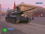 Колонну возглавил легендарный танк Т-34