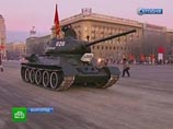Колонну возглавил легендарный танк Т-34 Колонну возглавил легендарный танк Т-34
