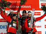 Первое место заняла сборная Норвегии в составе Туры Бергер, Синневе Солемдаль, Тарьи Бе и Эмиля Хегле Свеннсена