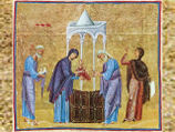 Церковь отмечает праздник Сретения. На фото - книжная миниатюра, созданная в одном из монастырей Афона