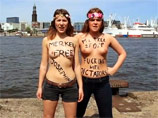 Участницы международного движения Femen накануне устроили очередную топлес-акцию во время мероприятия с участием канцлера ФРГ Ангелы Меркель в Берлине Участницы международного движения Femen накануне устроили очередную топлес-акцию во время мероприятия с участием канцлера ФРГ Ангелы Меркель в Берлине