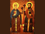 Пост продлится до 12 июля - дня памяти святых апостолов Петра и Павла. На фото: коптская икона с образами апостолов