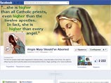 Facebook не нашел "христианофобии" в странице "Дева Мария должна была сделать аборт"