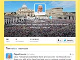 Число читателей Twitter Папы Римского превысило 10 миллионов