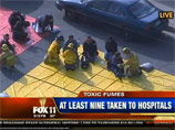 Девять человек в понедельник были доставлены в больницы города. 45 получили медицинскую помощь на месте инцидента
