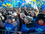 Митинг сторонников партии регионов Украины на Европейской площади Киева завершился

