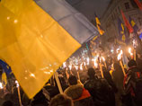 В Киеве в восьмой раз прошло факельное шествие в день рождения Бандеры