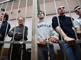 Обвиняемые по делу о массовых беспорядках на Болотной площади 6 мая 2012 года во время прений сторон в Замоскворецком районном суде Москвы, 22 января 2014