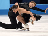 Елена Ильиных и Никита Кацалапов (Россия) выступают в произвольной программе танцев на льду на соревнованиях по фигурному катанию на XXII зимних Олимпийских играх в Сочи