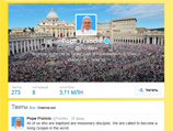 Послания Папы Римского Франциска в сети микроблогов Twitter читают сегодня более 12 миллионов человек
