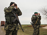 Украинские пограничные войска у КПП на границе Херсонской области и Крыма, 19 марта 2014 г.