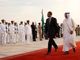 В столице Саудовской Аравии Эр-Рияд у Обамы и сопровождающего его госсекретаря Джона Керии состоялась встреча с королем Абдаллой