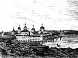 Кирилло-Новозерский монастырь. Офорт. Около 1880