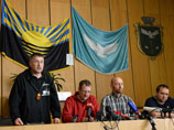 Пресс-конференция задержанных ополченцами в украинском Славянске офицеров из стран ОБСЕ, 27 апреля 2014 года