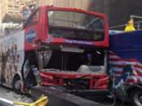 На Таймс-сквер в Нью-Йорке столкнулись два туристических двухэтажных автобуса