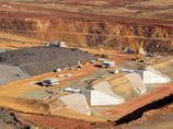 Вид сверху на железорудное месторождение, контролируемое миллиардером Клайвом Палмером, Западная Австралия, Каррата, 20 августа 2012 года