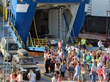 Автомобильная очередь на паром для переправки через Керченскую переправу со стороны Крыма фактически исчезла к полудню 22 августа Автомобильная очередь на паром для переправки через Керченскую переправу со стороны Крыма фактически исчезла к полудню 22 августа