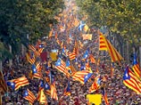 Тысячи жителей Барселоны вышли на улицы в поддержку референдума о независимости Каталонии