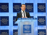 Дмитрий Медведев на всемирном экономическом форуме в Давосе, январь 2013 года