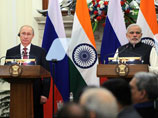 Владимир Путин и премьер-министр Индии Нарендра Моди, 11 декабря 2014 года