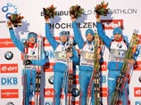 Российские биатлонисты выиграли эстафету на этапе Кубка мира