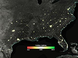 По данным ученых, изучивших ежедневные наблюдения спутника, во многих крупных городах США ночные огни светят на 20-50% ярче во время Рождества и Нового года по сравнению с обычными периодами времени