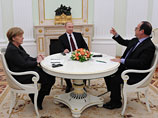 В Москве проходит встреча лидеров Германии, Франции и России Ангелы Меркель, Франсуа Олланда и Владимира Путина
