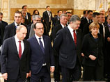 На прошлой неделе лидеры ЕС договорились воздержаться от усиления или ослабления санкций в связи с тем, что канцлер Германии Ангела Меркель и президент Франции Франсуа Олланд смогли на переговорах в Минске добиться подписания соглашения о прекращении огня