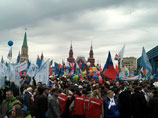 В России отмечают Первомай, на митинге в Москве заметили представителей Новороссии В России отмечают Первомай, на митинге в Москве заметили представителей Новороссии