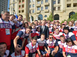 Путин встретился со сборной России на Европейских играх