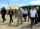 Дмитрий Рогозин( на фото - в центре), посетил космодром "Восточный" в Амурской области, 3 июля 2015 года