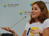 Мария Гайдар во время пресс-конференции в Киеве