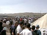 Беженцы из Чечни провели митинг протеста в лагере "Спутник" в Ингушетии