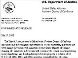 Департамент юстиции США распространил список обвинений против экс-премьера Украины Лазаренко