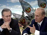 Министр обороны США Дональд Рамсфелд заявил, что в ходе недавних консультаций в Москве по поводу НПРО он "вел переговоры с врагом"