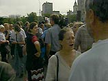На Горбатом мосту перед Белым домом состоялся митинг в честь 10-летия победы над ГКЧП