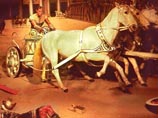 Знаменитый эпизод гонок на колесницах из фильма "Бен-Гур"