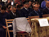 Кресло Ясира Арафата в соборе святой Екатерины в Вифлееме так и осталось пустым