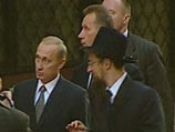 Владимир Путин и Берл Лазар на открытии Еврейского центра в Москве
