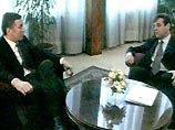 Президент Югославии Воислав Коштуница провел переговоры с президентом Черногории Мило Джукановичем при участии  Хавьера Соланы