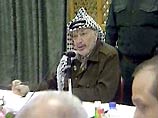 Ясир Арафат выступает в среду в Рамаллахе перед членами Законодательного Совета Палестинской автономии