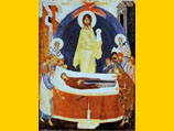 На иконах и фресках Богоматерь изображается лежащей на смертном одре, в окружении апостолов. В центре композиции стоит Иисус Христос, держащий на руках душу Богоматери в виде маленькой фигурки в пеленах. На фото - икона Феофана Грека