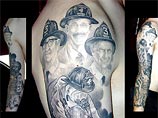 Сотни полицейских и пожарных сделали на руках специальные татуировки в память о погибших друзьях и коллегах