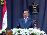 Саддам Хусейн выступил с речью после принятия присяги в качестве вновь избранного президента Ирака