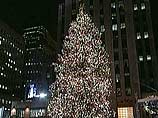 В Нью-Йорке на месте башен близнецов установлена гигантская рождественская елка
